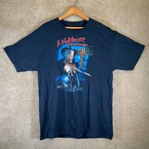 A NIGHTMARE ON ELM STREET Graphic T Shirt Mens Sz Large Freddy Horror Movie Tee